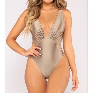 One piece cut out swim suit